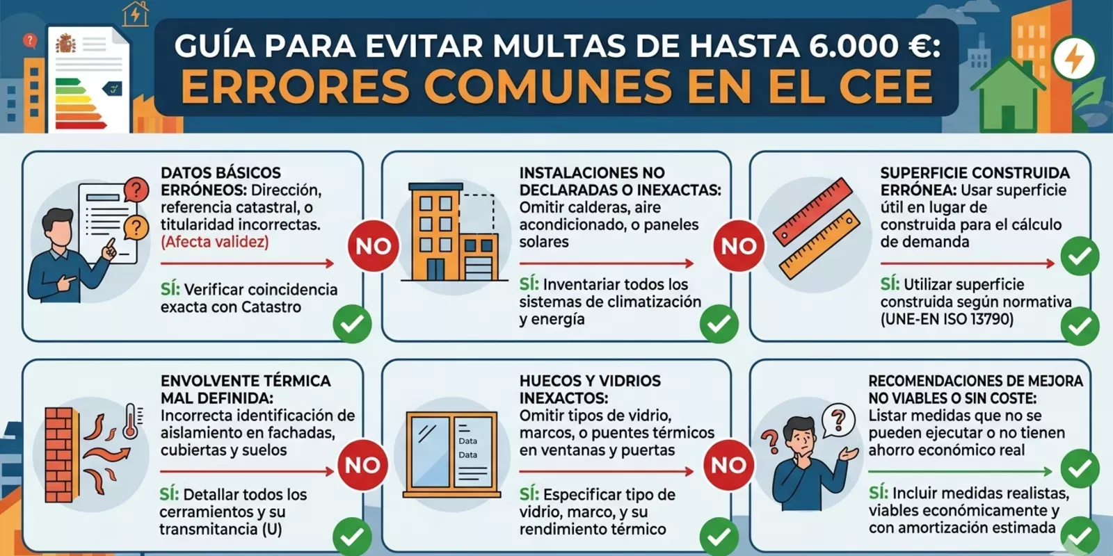 Errores comunes en el Certificado de Eficiencia Energética: Guía para evitar multas de hasta 6.000 €
