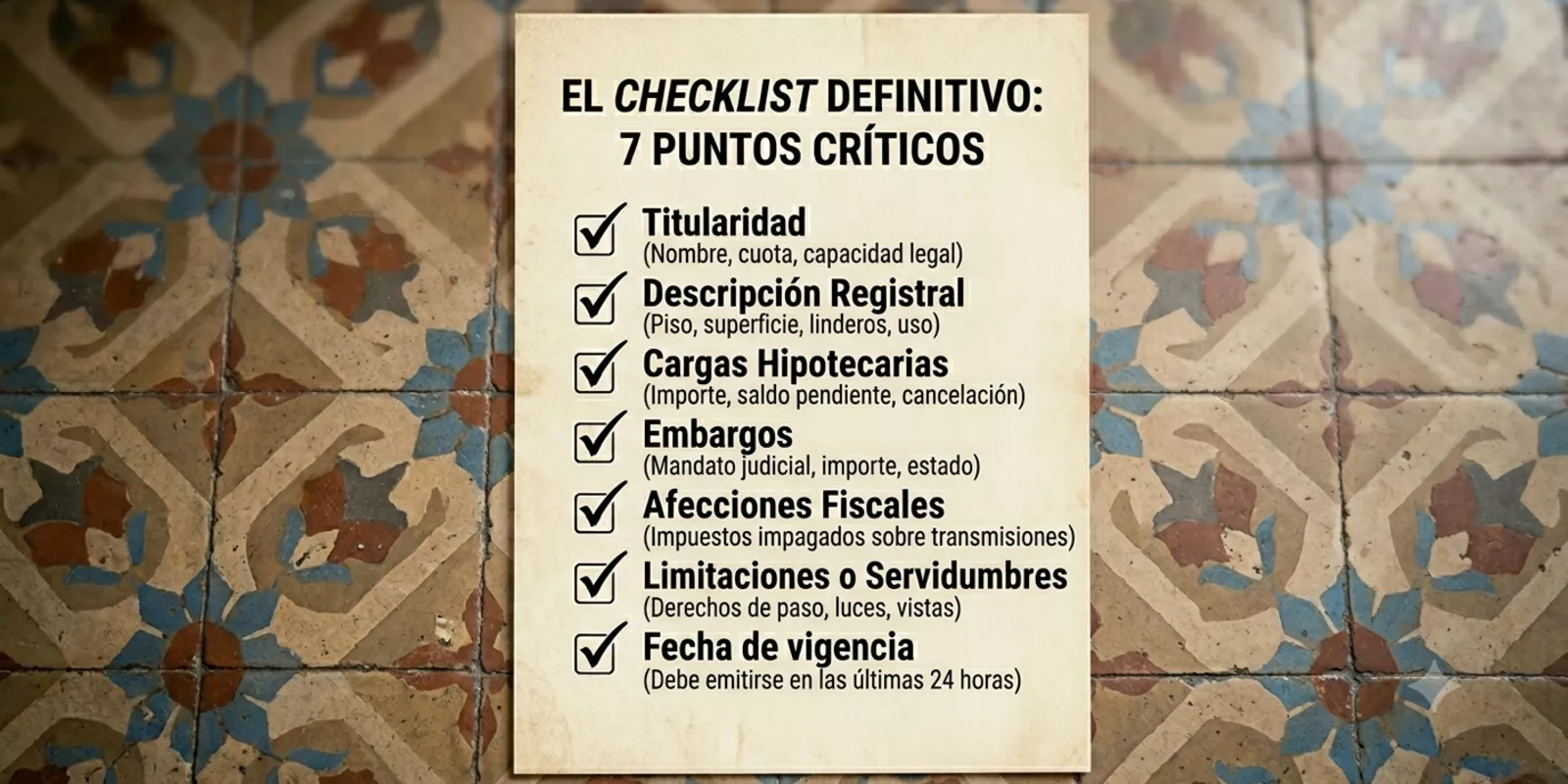 El checklist definitivo: 7 puntos críticos que debes revisar en una Nota Simple