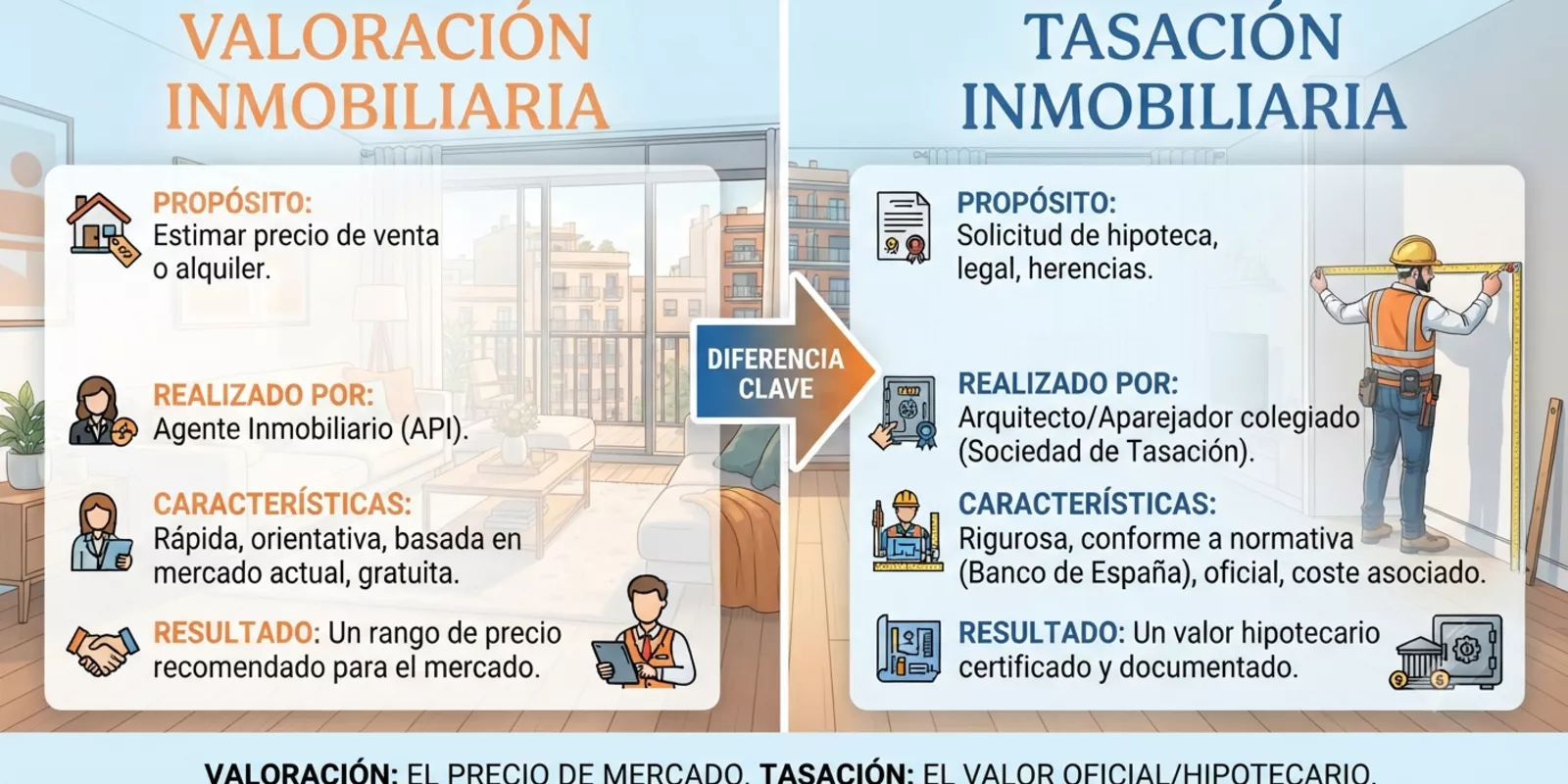Diferencias entre Tasación y Valoración Inmobiliaria